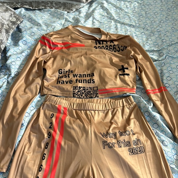 Two piece pants set girls just wanna have funds - Picture 1 of 7